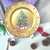 Assiettes de Présentation en Plastique Style Luxe Léger Série Noël Décoratives pour Hôtels et Mariages, Direct Usine