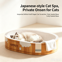 Lit-grattoir de luxe intégré pour chat, avec support en papier kraft blanc, en carton ondulé, nouveau style, tapis à gratter résistant aux rayures