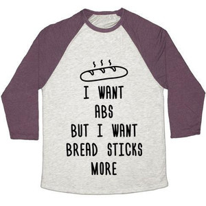 Quiero abdominales, pero quiero también palitos de pan, camiseta de béisbol unisex de mezcla triple - Product Image 5