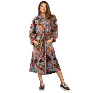 Camisón Japonés de Algodón 100% para Mujer, Cuello en V, Estampado Floral, Mangas Kimono, Cordón Ajustable, Transpirable, Secado Rápido, Verano - Product Image 3