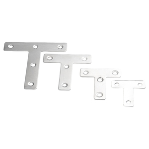 Placa de Conexión en Forma de T de Acero y Madera, Soporte para Esquinas de Muebles, Marco de Esquina para Puertas y Ventanas, Código L, Pieza Recta en Forma de T - Product Image 1