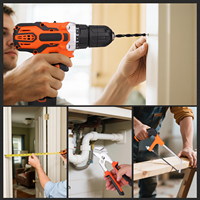 Perceuse-visseuse sans fil tout-en-un 12V, kit d'outils de 255 pièces, rangement en tiroir pour artisans et réparations à domicile