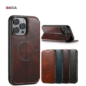 Fashion Popular Magnetic Flip Wallet Case Holder Wireless Charging For iPhone 12 13 14 15 Pro ProMax PU Leather Case Cover New
