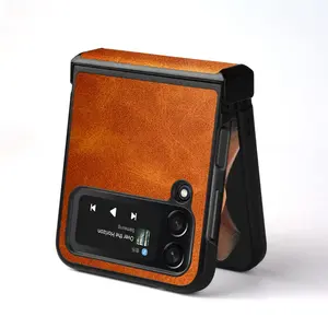 Funda para Samsung Galaxy Z Flip 4 <span class=keywords><strong>Flip4</strong></span> 5G coque de lujo de cuero Vintage funda protectora completa para Samsung Galaxy Z Flip 4 - Product Image 4