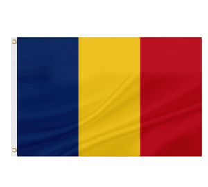 100% Polyester Pays Drapeau National Bleu Jaune Rouge 3x5 pieds Impression Simple Face Drapeau Roumanie - Product Image 1