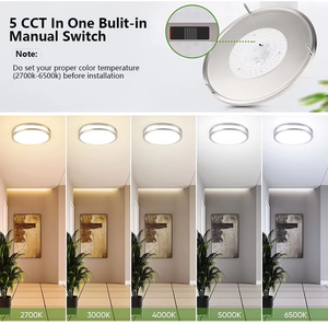 Indoor Lighting 10/12Inch Double Ring 2700K-5000K 5CCT Dimmable IP44 Modern Metal LED Surface Mount <strong>Ceiling</strong> <strong>Light</strong> Home <strong>Office</strong> - Product Image 5