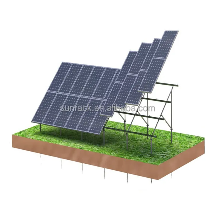 Năng lượng mặt trời gắn mặt đất thép mặt đất gắn hệ thống PV tiện ích quy mô năng lượng mặt trời gắn hệ thống vít mặt đất
