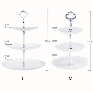 Removable Assembly 3 Tier Gold Cylinder Cake Stand Cup Birthday Cake Holder Stand Set