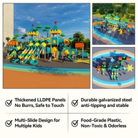 Ensemble de toboggans tubulaires géants en plastique PE, thème train, grande capacité, pour aire de jeux extérieure, idéal pour clubs d'enfants
