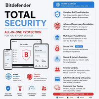 Licencia Bitdefender Total Security 2026, 1 a 4 Años, 10 Dispositivos + VPN Diaria, Venta al Por Mayor