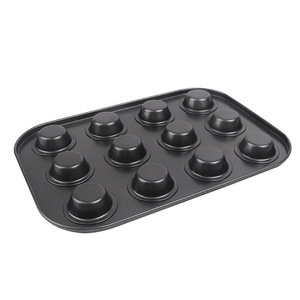 Molde para Muffins de 12 Cavidades, Antiadherente, Rectangular, para Mini Pasteles, Apto para Lavavajillas, Color Negro - Product Image 3