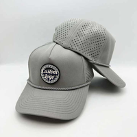 Gorra de Béisbol al por Mayor con Orificios Cortados con Láser, 5 Paneles, Impermeable, Gorras para Hombre, Cierre de Cuerda, Gorra Personalizada con Parche de Goma de PVC, Logotipo, Gorra de Golf para Correr