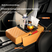 Sac de rangement multifonctionnel épaissi pour accoudoir de voiture, organiseur de console centrale en cuir PU, accessoire intérieur automobile