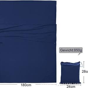 Sac de couchage Woqi type enveloppe, bleu foncé, polyester 930g, respirant, pour adultes, voyage, camping, avec sac de transport - Product Image 4