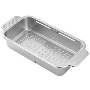Panier <span class=keywords><strong>pliable</strong></span> en acier inoxydable pour le lavage des légumes et passoires au-dessus de l'évier - Product Image 3