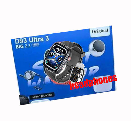 D93 Ultra3 Smartwatch TWS Earphone IP67 Waterproof Wireless Charging Heart Rate Monitoring Answer Calls 4-Day Battery Life