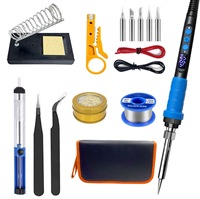Kit multimètre et fer à souder avec poignée adhésive, ensemble d'outils de réparation électronique pour étudiants et usage domestique, 90W 909A, manuel, 220V