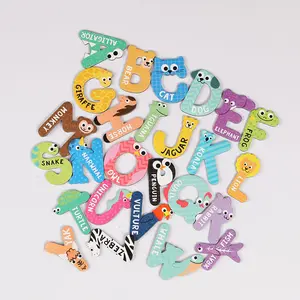 사용자 정의 자신의 디자인 유아 교육 어린이 아기 동물 26 편지 종이 냉장고 자석