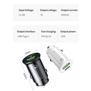 Cargador de coche <span class=keywords><strong>USB</strong></span> Dual de carga rápida de 48W, adaptador de corriente <span class=keywords><strong>USB</strong></span> C PD OTP para iPhone, Samsung, Huawei, encendedor de cigarrillos para coche - Product Image 4