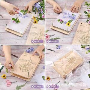 Suziko Solid Wood Flower Pressing Board Dried Plant Specimen Making Tool Handmade Craft Supplies Natural Color - Product Image 5