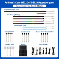 Kit Lampu Ambient Mobil 64 Warna, Lampu Interior Mobil untuk Mercedes-Benz S-Class W222 2014-2020