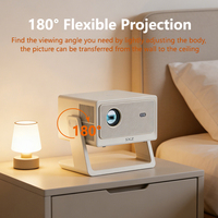 Proyector de Video Inteligente Nativo 1080P, 400 ANSI Lúmenes, Cine en Casa, Juegos 3D, Reuniones, Digital, Wifi, 4K, Proyector para Exteriores