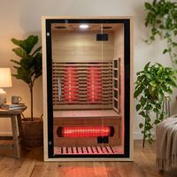 Sauna de infrarrojos lejanos de madera de hemlock/cedro rojo, personalizable, precio asequible, opcional