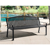 Banc en métal pour extérieur, mobilier public de jardin, siège en fer à lattes pour école, patio et parc