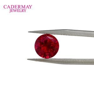 Cadermay Jewelry Synthetic Ruby Round Loose Stone Pigeon Blood Red For Jewelry Making - Product Image 3