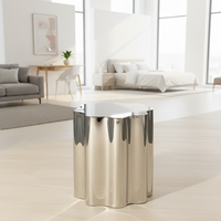 Table basse d'angle en métal de luxe, design nordique, en acier inoxydable, pour salon, modèle maison de luxe