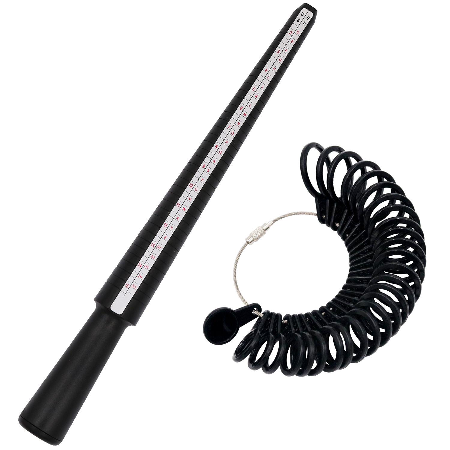 Ring Sizer UK Gauge Set Ring Mandrel UK Size EU US Size Finger Measurement  Scales Kit Jewellery Tools for Ring Size Measuring R