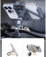 Support de navigation portable pour moto et vélo en alliage d'aluminium antichoc avec fixation manuelle pour téléphone portable