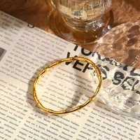 Bracelets minimalistes ywly en acier inoxydable plaqué or 18 carats, bijoux étanches, bracelets en bambou