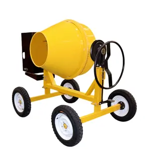 Mixer diesel penuang beton hopper tebal, perlengkapan campuran penuang dinding, mixer drum bensin/diesel