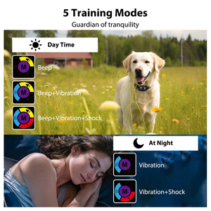 Patent Neues Produkt IP67 Wasserdichter Farbbild schirm Kunststoff Vibrations rinden schock halsband Anti-Rinden-Kontroll halsband für kleine große Hunde - Product Image 4