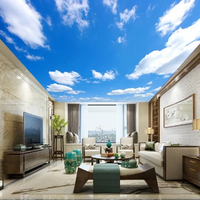 Mural Dinding Langit Biru 3D Awan Putih Modern Tahan Air Dapat Disesuaikan dengan Cetakan Transfer Panas untuk Ruang Tamu Kamar Tidur Hotel