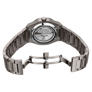 Montre automatique squelette pour hommes à la mode luxe en acier inoxydable mécanique météorite pierre cadran espace placage résistant à l'eau - Product Image 2