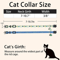 Collier pour chat et chien personnalisé, confortable, en coton, à dégagement rapide, avec clochette et décorations animales