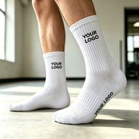 Chaussettes de sport personnalisées avec logo, chaussettes de course en plein air, chaussettes athlétiques respirantes à compression, chaussettes blanches pour hommes et femmes