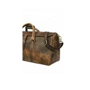 Sac de voyage en cuir véritable pour homme et femme, sac à vêtements, meilleur bagage à main en cuir véritable, sac unisexe de qualité supérieure, fournisseurs premium - Product Image 3