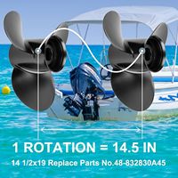 Hélice en aluminium 14-1/2x19 pour Mercury Mercruiser Prop 48-832830A45 14.5x19 pouces 90CT 400 & MERCRUISER STERNDRIVES 4 3/4 pouces Gearcas