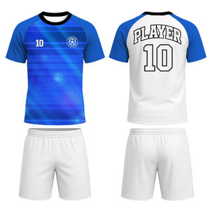 低MOQカスタムカラーコンビネーションフットサルキットポリエステルメッシュクラシックスタイル通気性フットボールジャージセット（ヨーロッパ市場向け） - Product Image 1