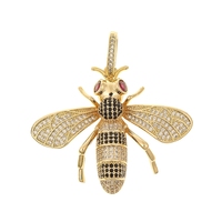 Bijoux pour femmes en zircon plaqué or 18 carats série insectes abeilles scorpions pendentif pour femmes
