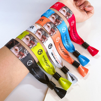 Bracelets en tissu personnalisés promotionnels, écologiques, pour événements et fêtes, avec fermoir en plastique, bracelets en tissu