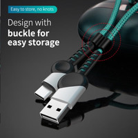 Kabel USB A Male ke Type C Berkualitas Baik, 1,5 Meter, Berbentuk L, Terjalin, dan Terlipat