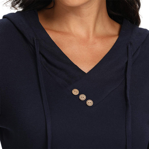 <span class=keywords><strong>Sweat</strong></span>-shirt pour femmes <span class=keywords><strong>Robe</strong></span> en coton pour femmes Fabricants de vêtements Elégant Logo personnalisé Robes à capuche à manches longues Casual Summer - Product Image 6