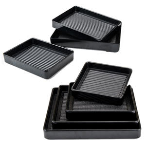 Benutzer definierte Logo Square Restaurant Weiß Schwarz Melamin Tablett Fleisch teller Hotpot Teller Gerichte Kunststoff Serviert abletts für Restaurant - Product Image 1