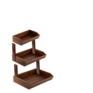Wooden Multi Layer Fruit Vegetable Rack <b>Kitchen</b> Storage Organizer High Capacity Rectangle Design For Spice And Bread - Product Image 3