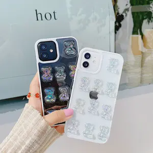 Venda quente Aurora Laser Urso Dobrável Titular Do Telefone Móvel Grip Tok Suporte Para iPhone 13 14 15 Pro Griptok Dobrável Tomada Do Telefone