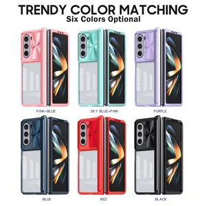 Luxury High Shockproof Slide Lens Camera Protection Case For Samsung Galaxy Z Fold 6 Phone Cover Anti-Fall Hybrid PC TPU Acrylic